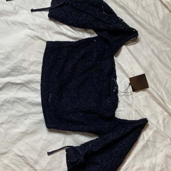 ZARA NWT Sz M Feminine Lace Crop Top - Picture 11 of 13